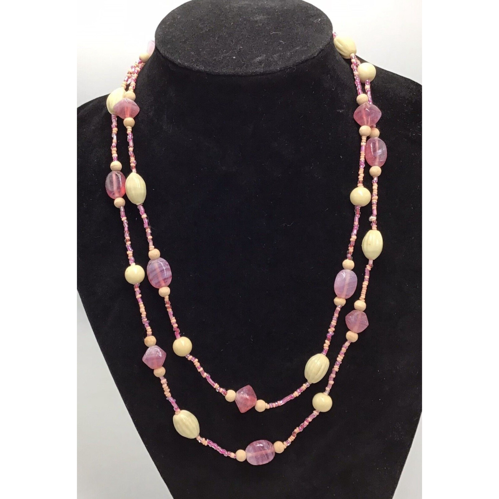 Accessory Crossing Vintage NWT Necklace Earring Necklace Set Pink Ivory NOS
